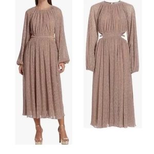 Moon River Shirred Cut Out Shimmer MIDI Dress Size Medium